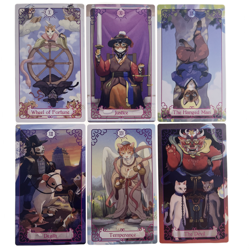 [Size Gốc] Bộ Bài Cat Tarot 78 Lá Bài 7x12 Cm Đá Thanh Tẩy