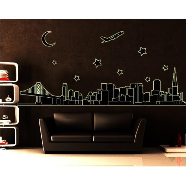 Decal trang trí Thành Phố Trăng Sao - Dạ Quang A.H