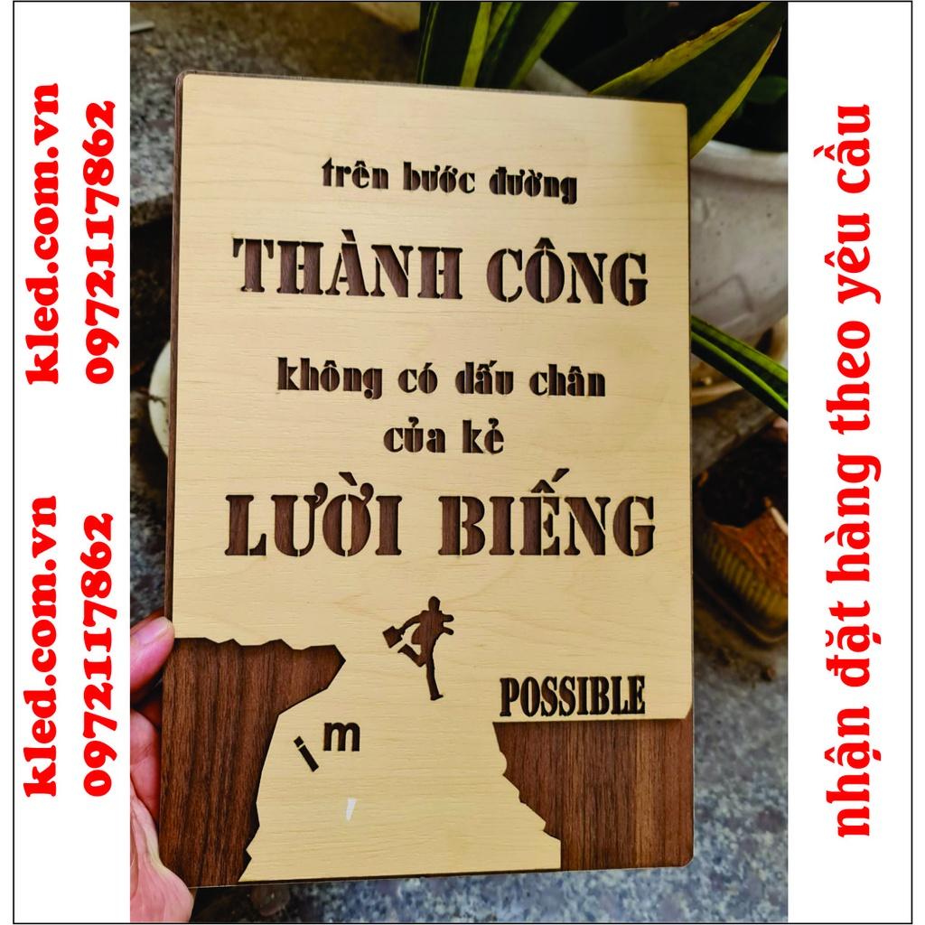 Tranh gỗ treo tường decor tạo động lực KLED giá rẻ free ship