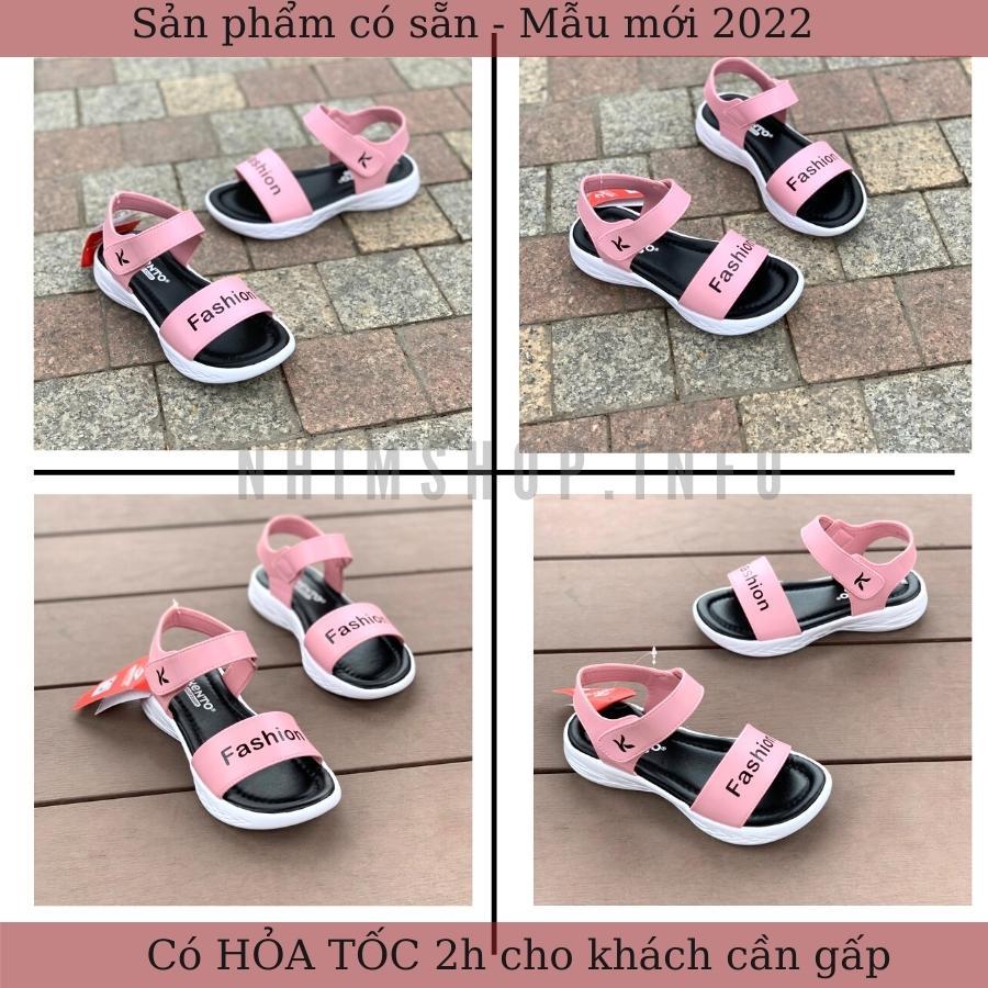 Dép sandal bé gái KENTO siêu nhẹ chống trơn quai ngang hồng thời trang cho trẻ em nữ 8 9 10 12 tuổi đi học đi biển SG63
