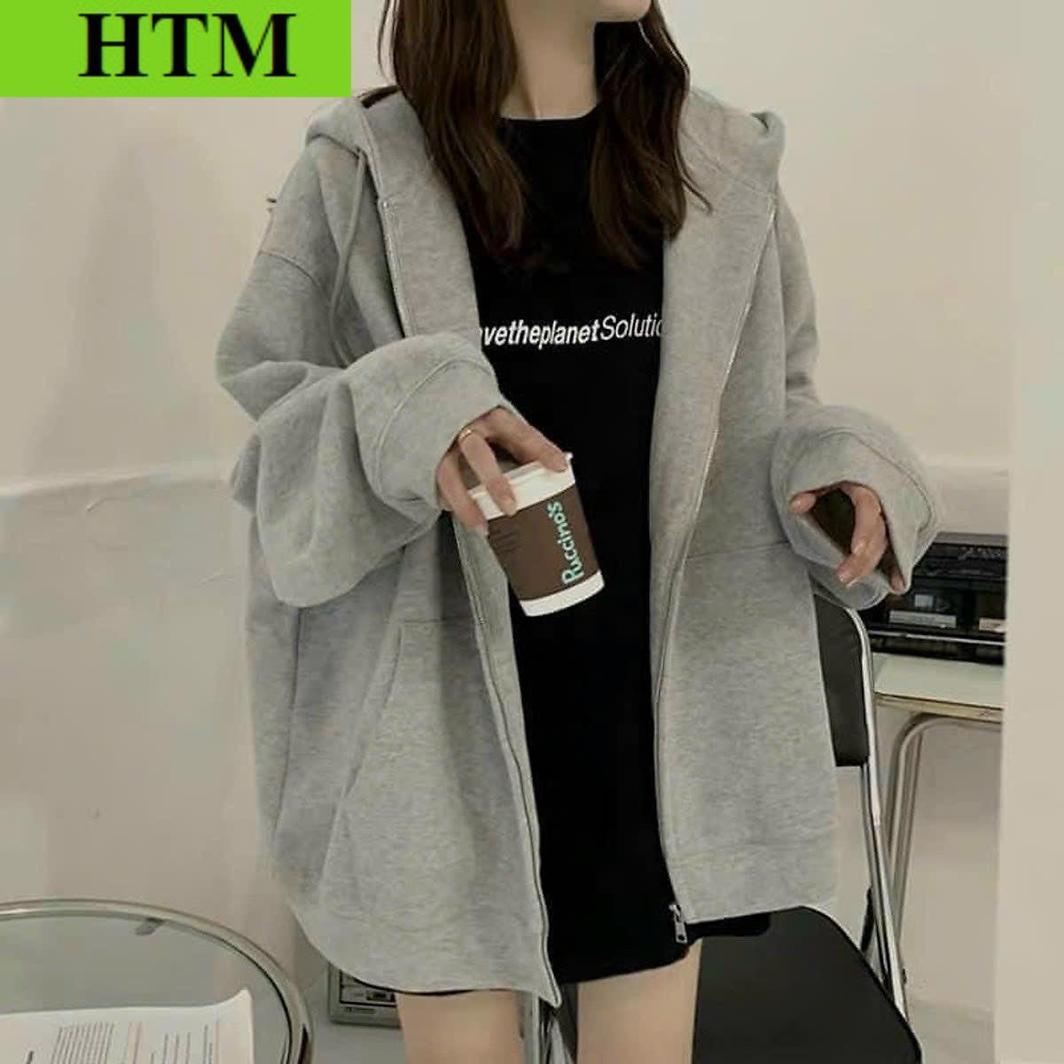 [FREESHIP] Áo Khoác Hoodie Nam Nữ Đi Theo Phong Cách Form Rộng Chất Vải Siêu Dày Dặn Và Mềm Mịn Kèm Túi Siêu Đáng Yêu Hàng Hot Trend HTM FASHION - xám