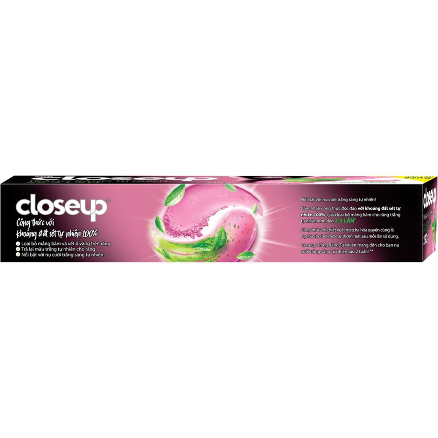 Combo 3 Kem đánh răng dạng Gel Closeup Trắng Răng Tự Nhiên Khoáng Đất Sét & Matcha Bạc Hà 230g cho răng trắng tự nhiên hơn 2.5 lần