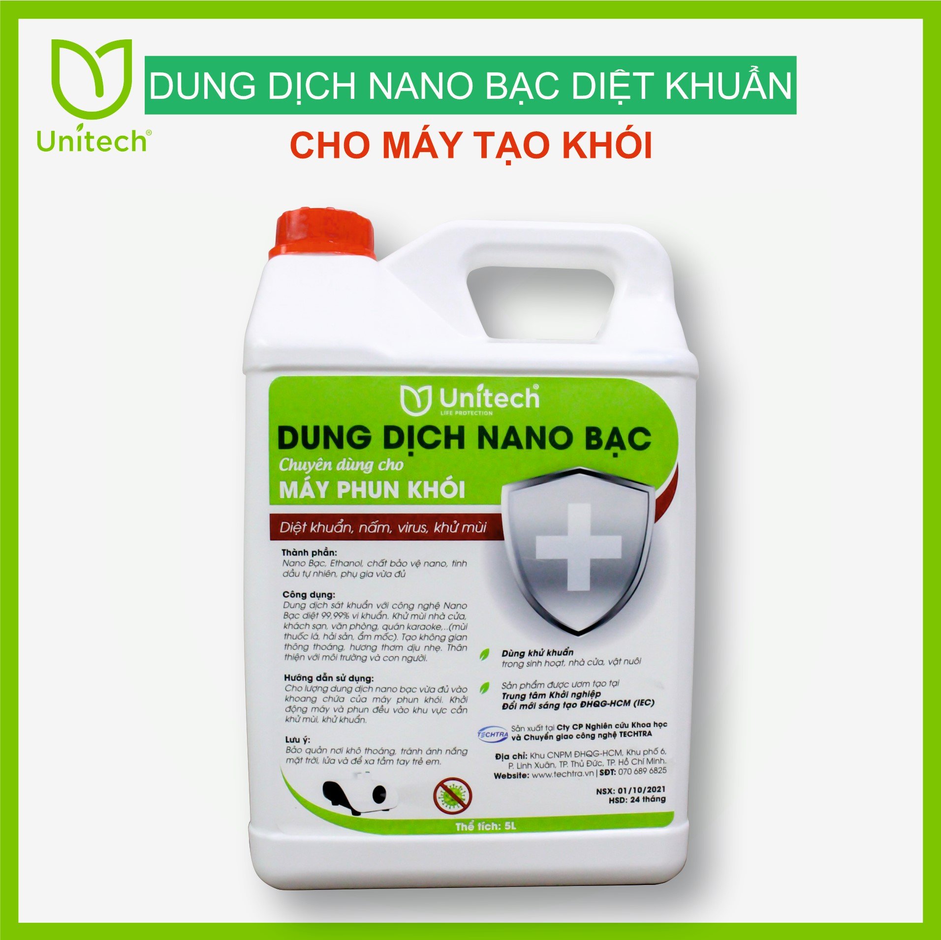 DUNG DỊCH NANO BẠC DIỆT KHUẨN CHUYÊN DỤNG CHO MÁY TẠO KHÓI - Khử mùi ô tô, nhà cửa, nội thất