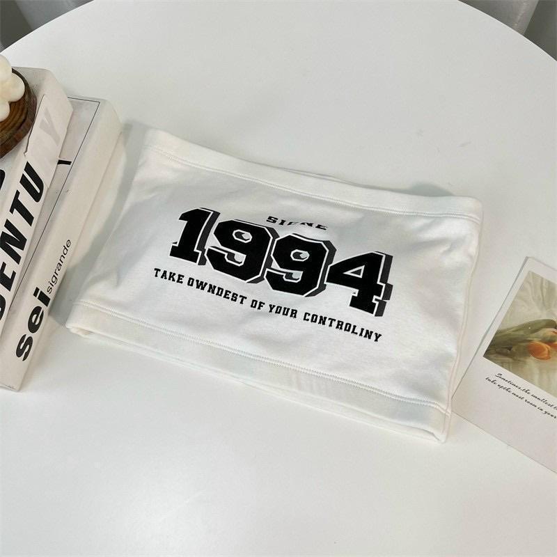 ÁO BRA HỌA TIẾT 1994, Áo ống cúp ngực không dây, có đệm lót 1cm may liền áo, chất thun cotton, Phong Cách HànQuốc quyến.rũ Nữ Top Women Dáng Ngắn