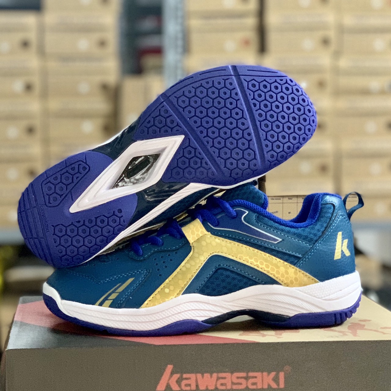 Giày cầu lông, Giày Pickleball kawasaki B333, đế kếp 2 lớp chơi sân bê tông, mẫu mới nhất 2024