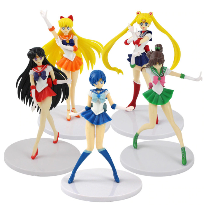 Bộ 5 Mô Hình Thủy Thủ Mặt Trăng Sailor Moon - Cao 16cm
