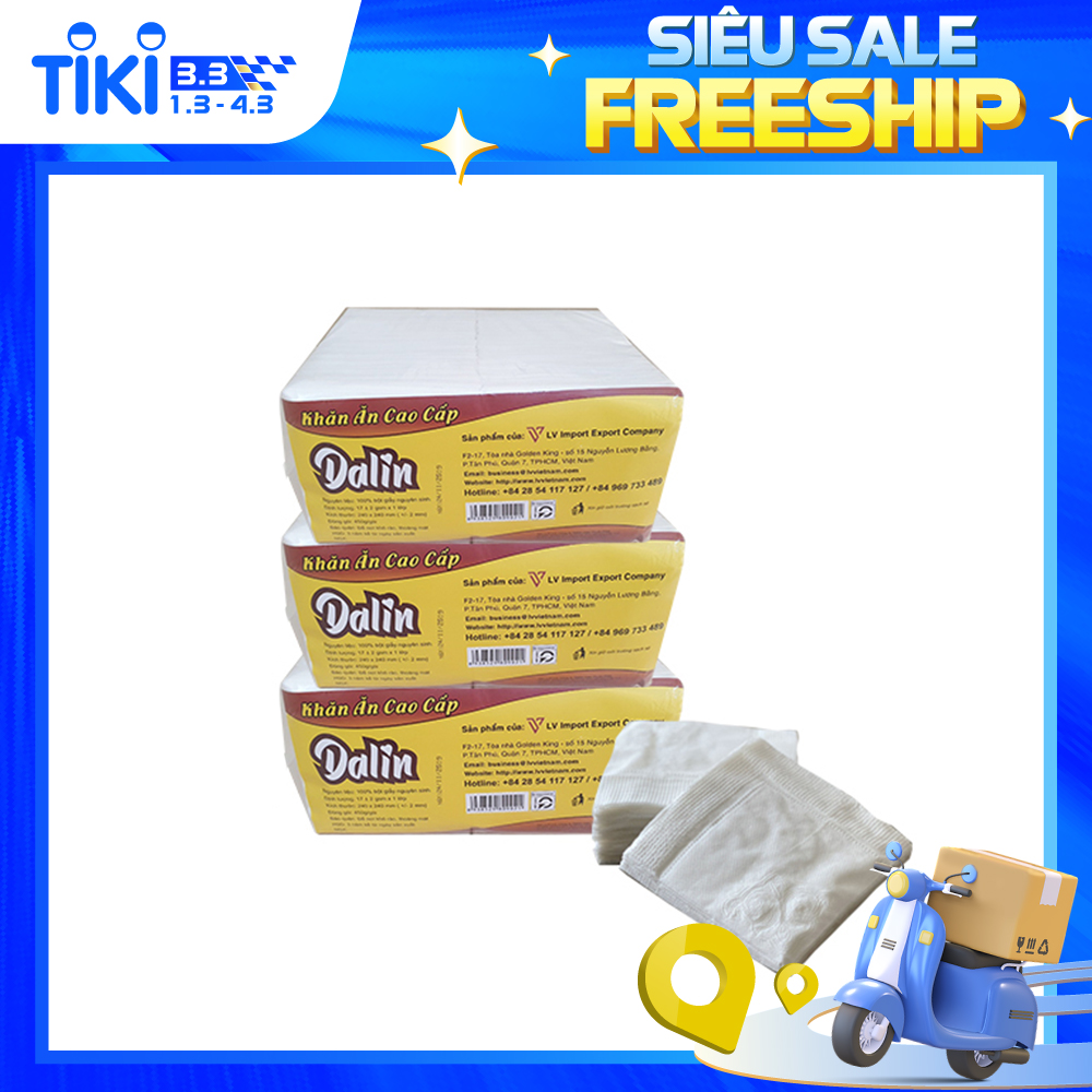 COMBO 3 KHĂN GIẤY ĂN NAPKIN 500 TỜ VUÔNG SIÊU TIẾT KIỆM CHO NHÀ HÀNG, GIA ĐÌNH