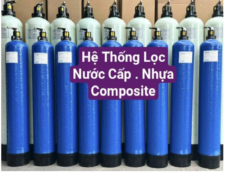 Vỏ Cột Lọc Nước Nhựa Composite Màu Xanh Dương : Phi 220mm, Phi 250mmv- Đã Bao Gồm Van 3 Ngã