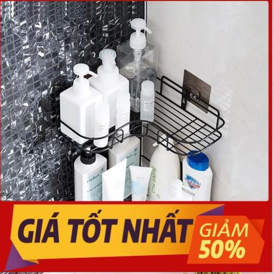 Kệ góc nhà tắm để phòng bếp gắn tường đựng đồ đa năng thông minh dán không cần khoan - tam giác sắt