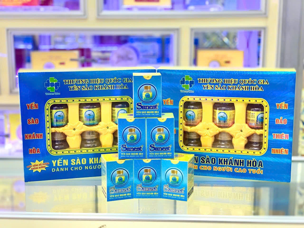 NƯỚC YẾN SÀO KHÁNH HÒA SANEST NGƯỜI CAO TUỔI KIÊNG ĐƯỜNG 70ML, HỘP 1 LỌ