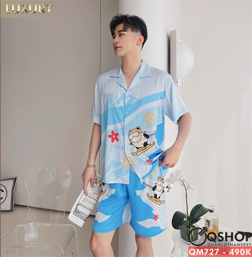 Bộ đồ pijama nam Luxury quần ngắn, tay ngắn QSHOP QM727