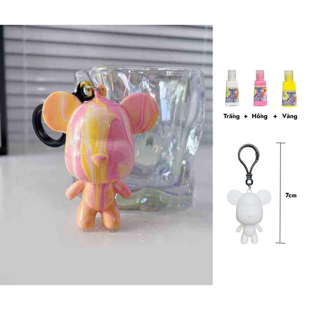Móc Khóa gấu bạo lực Bearbrick DIY handmade màu Acrylic, tự phối màu sáng tạo đẹp lạ mắt Sphynx