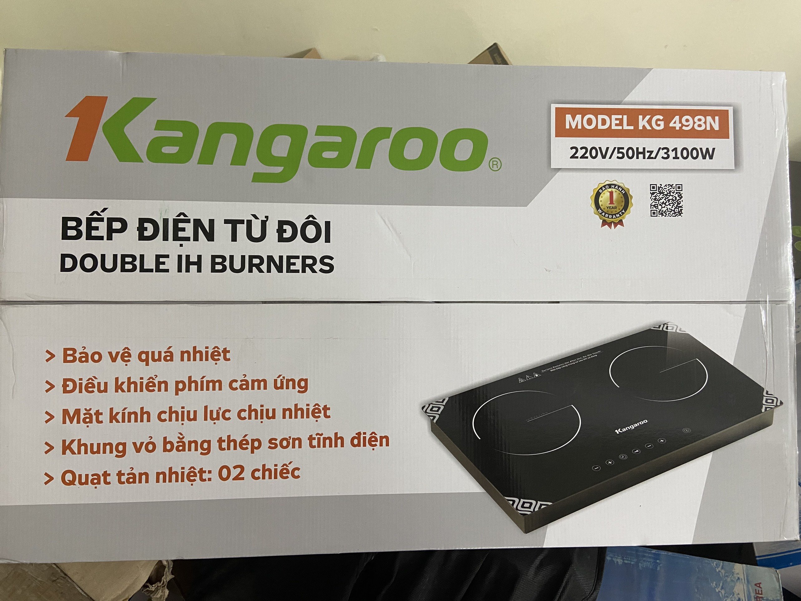 Bếp từ đôi Kangaroo model KG498N- HÀNG CHÍNH HÃNG