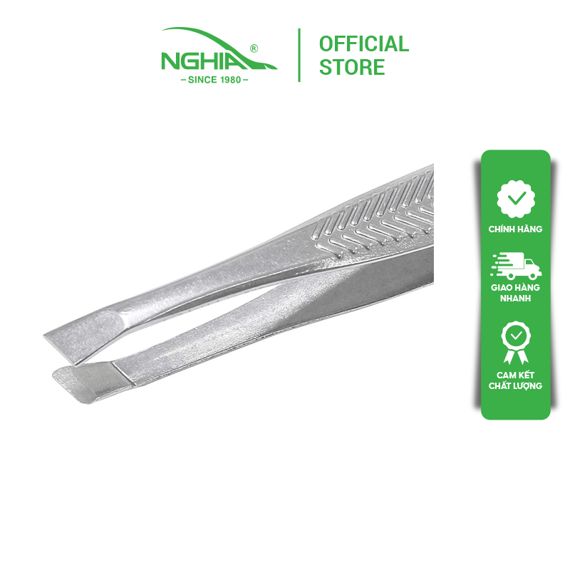 Nhíp Inox Đầu Xéo Nhổ Lông Mày Cao Cấp KỀM NGHĨA N.503