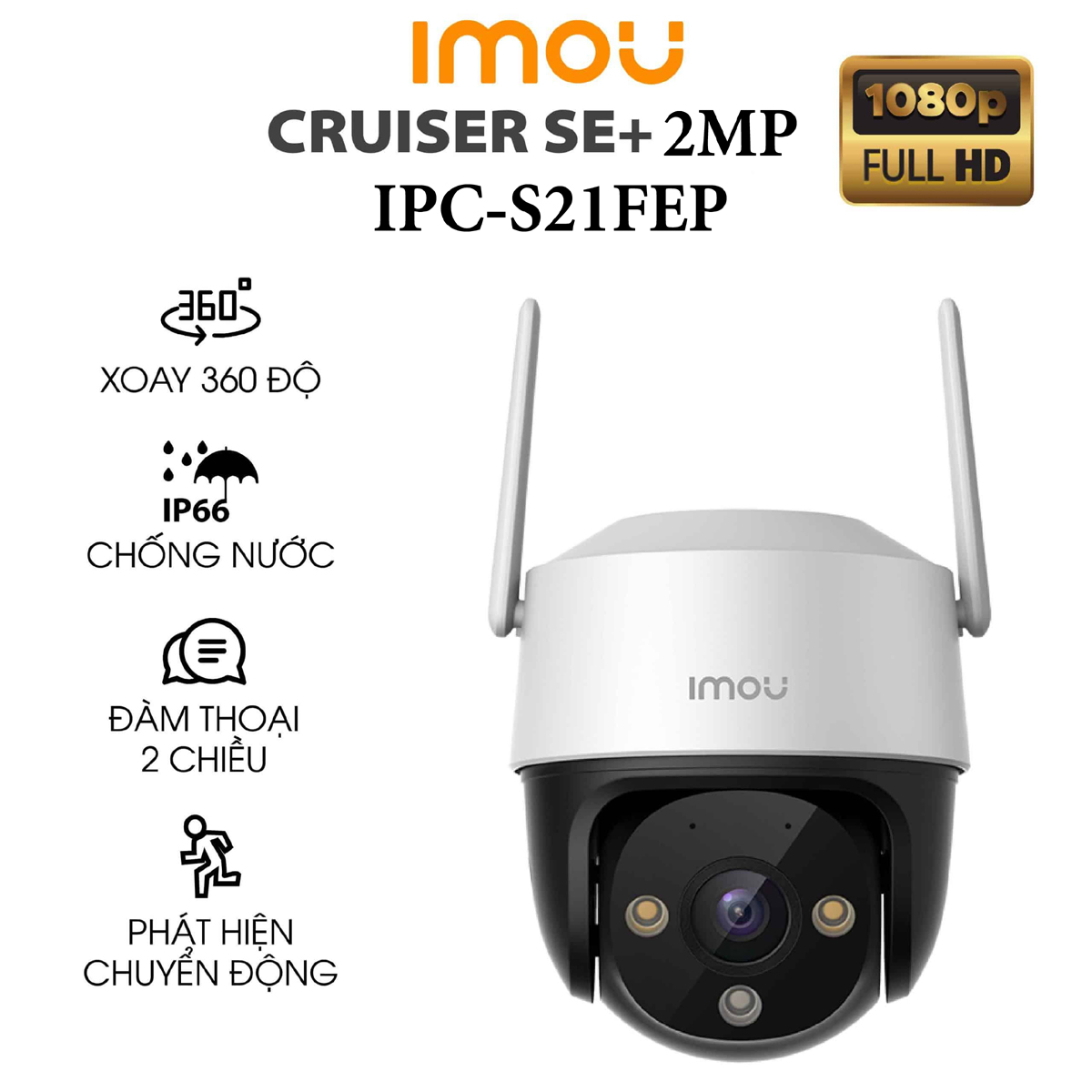 Camera WIFI đàm thoại 2 chiều 2MP iMOU Cruiser SE+ IPC-S21FEP hàng chính hãng