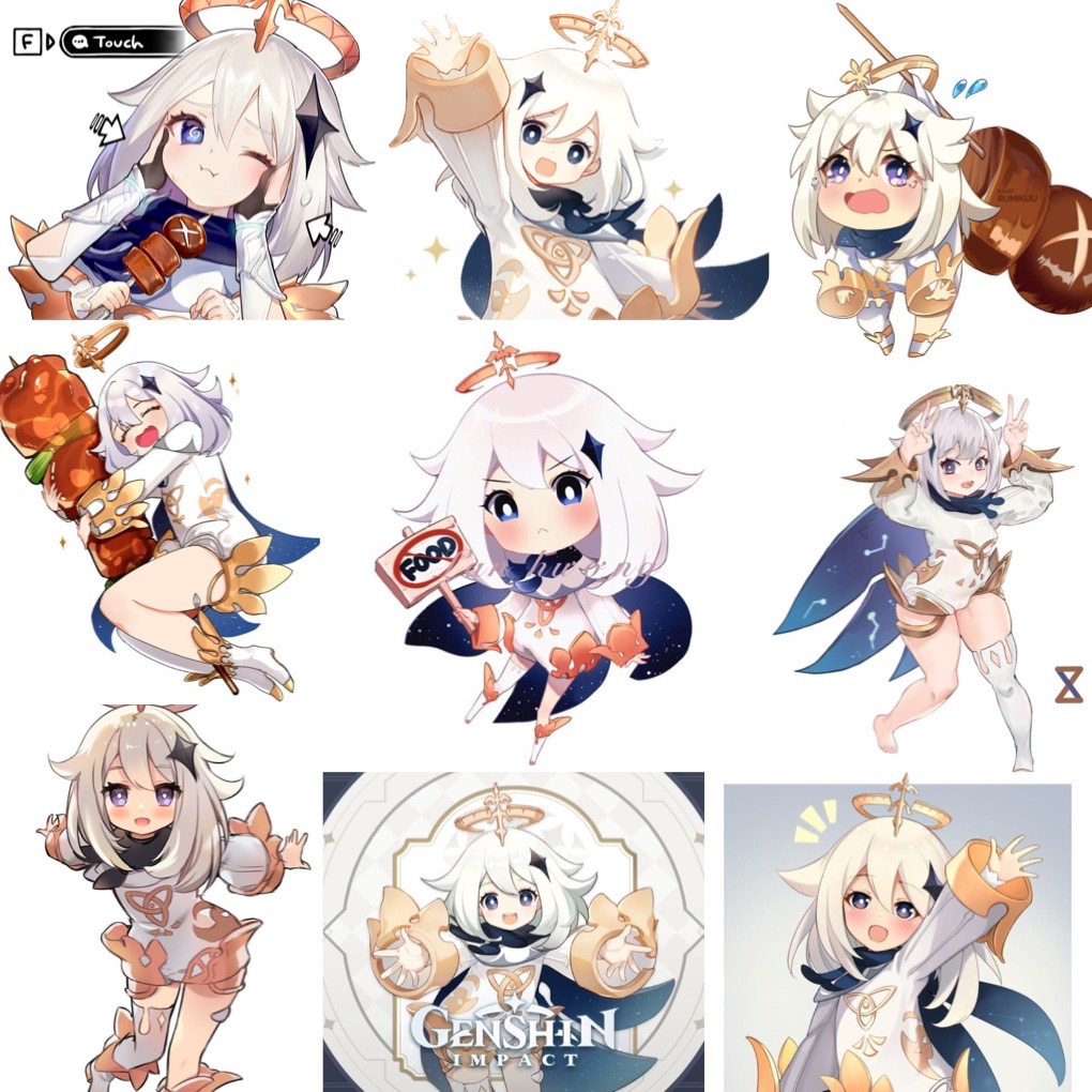 Ảnh Sticker paimon Hololive 30-60 cái khác nhau/ hình dán Hololive paimon