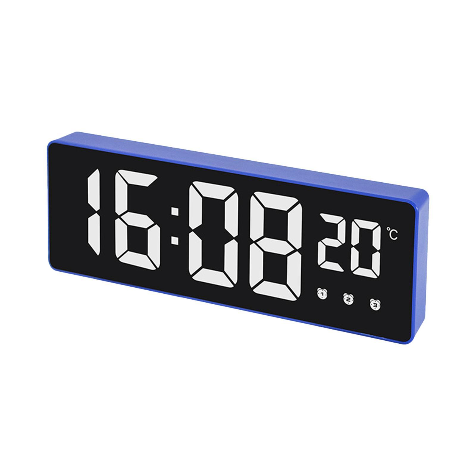 Digital Clock, LED Clock for Bedroom, Electronic Desktop Clock with Temperature Display, Adjustable Brightness, Voice Control