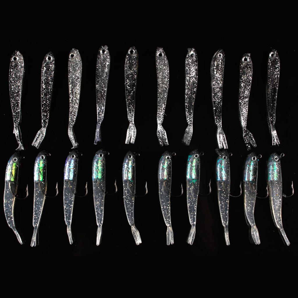20pcs Soft Fishing Lure Tiddler Swimbait Artificial Bait Tackle Minnow,2 Sizes