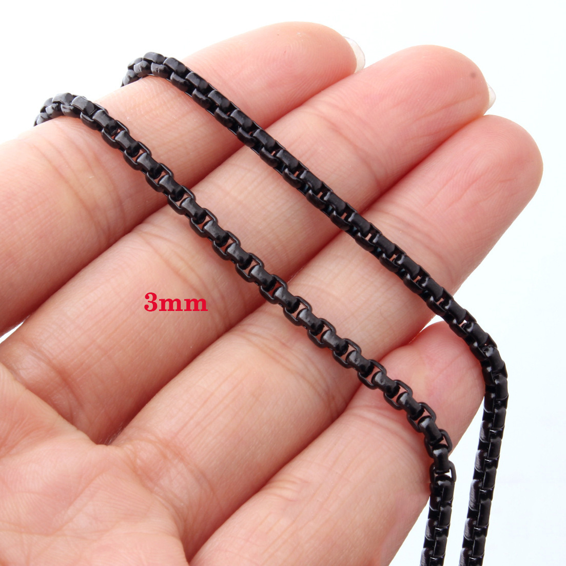 Dây chuyền inox kiểu bông dừa màu đen độc đáo, cá tính, nhiều cỡ, nhiều size dễ chọn