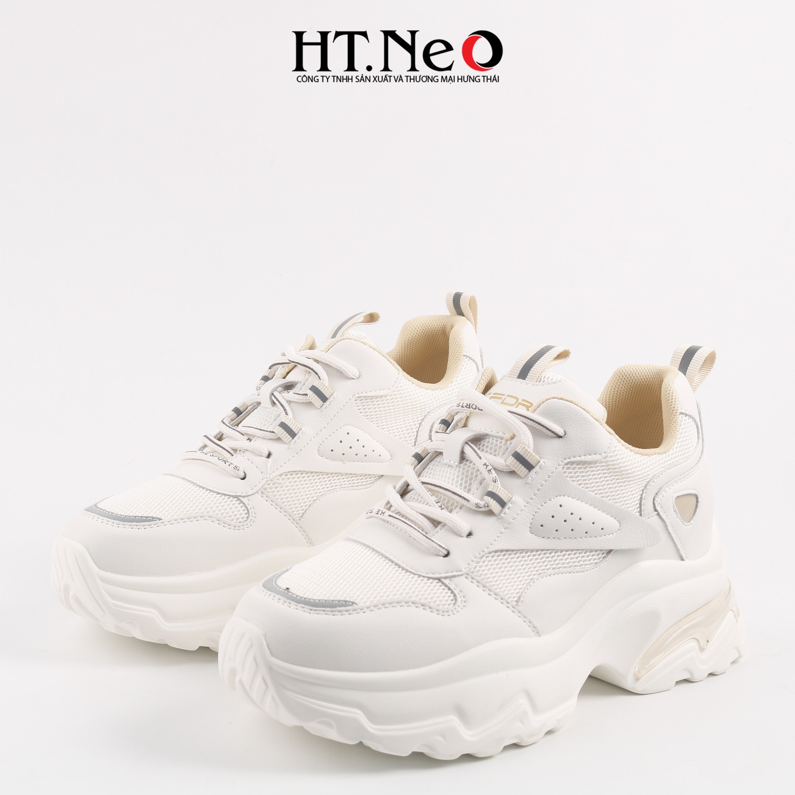 Giày thể thao, giày sneaker nữ đế cao su đúc, đế cao, chất liệu da kết hợp vải lưới, kiểu dáng trẻ trung, đi êm chân, thoải mái TTN17