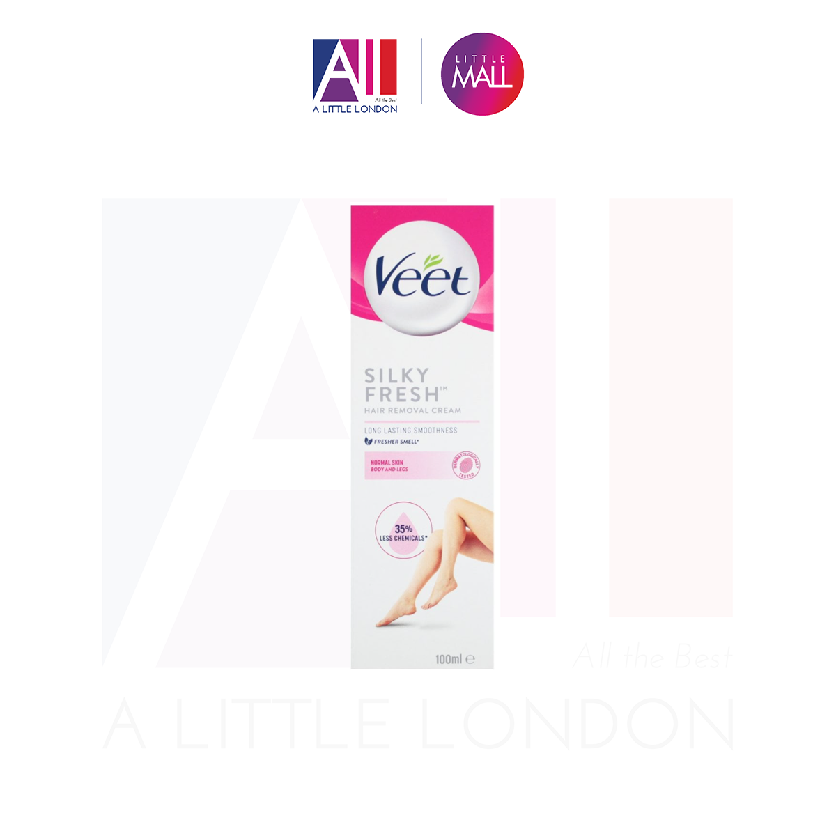 Kem tẩy lông chân, body da thường Veet Silky Fresh Hair Removal Cream Normal Skin For Body & Legs 100ml