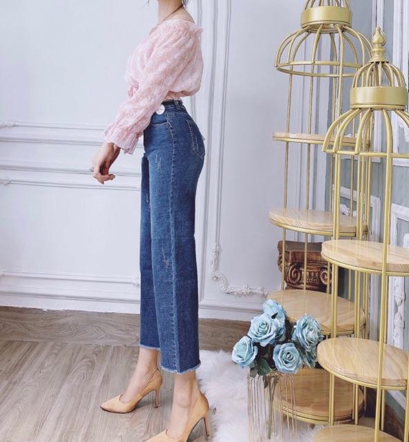 QUẦN JEANS LỬNG ỐNG ĐỨNG LƯNG SIÊU CAO