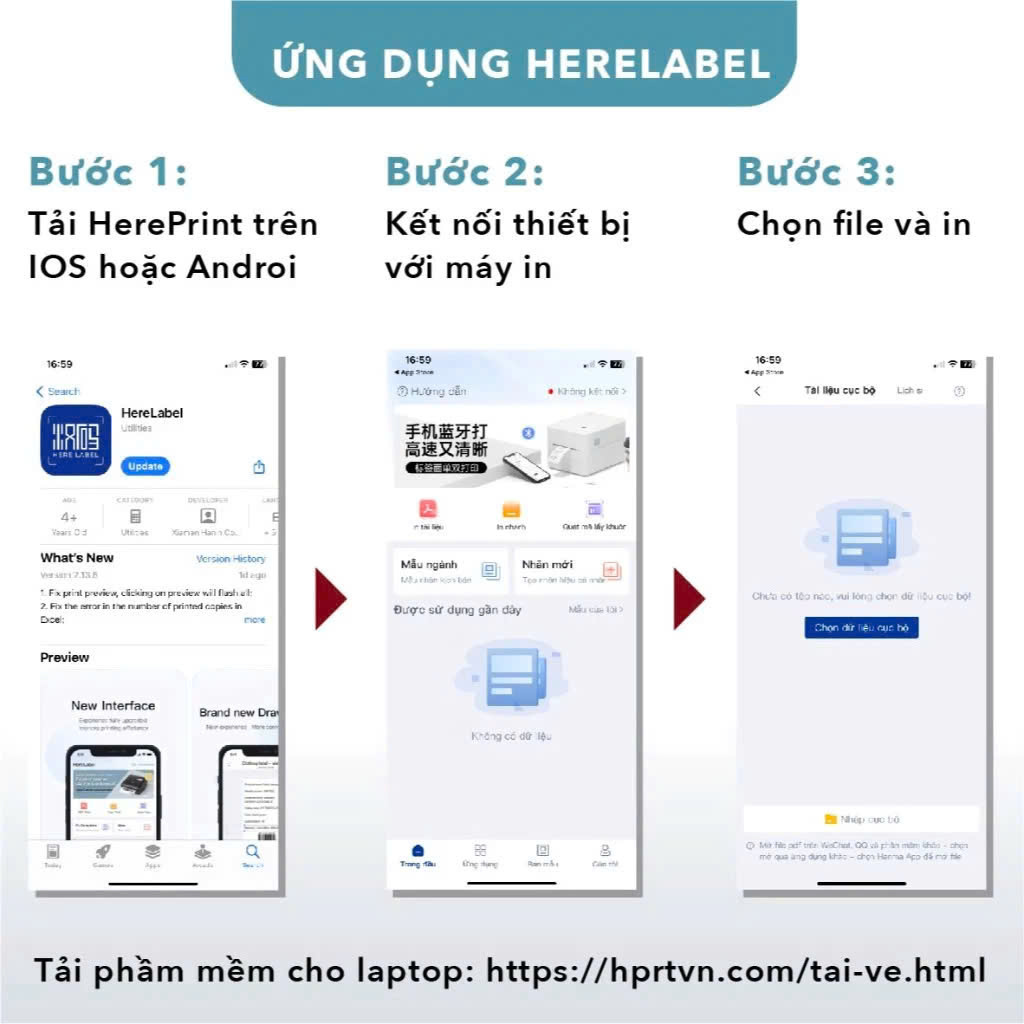 Máy In Đơn Hàng HPRT N43BT Tốc độ cao Tặng khay đựng giấy - Hàng chính hãng