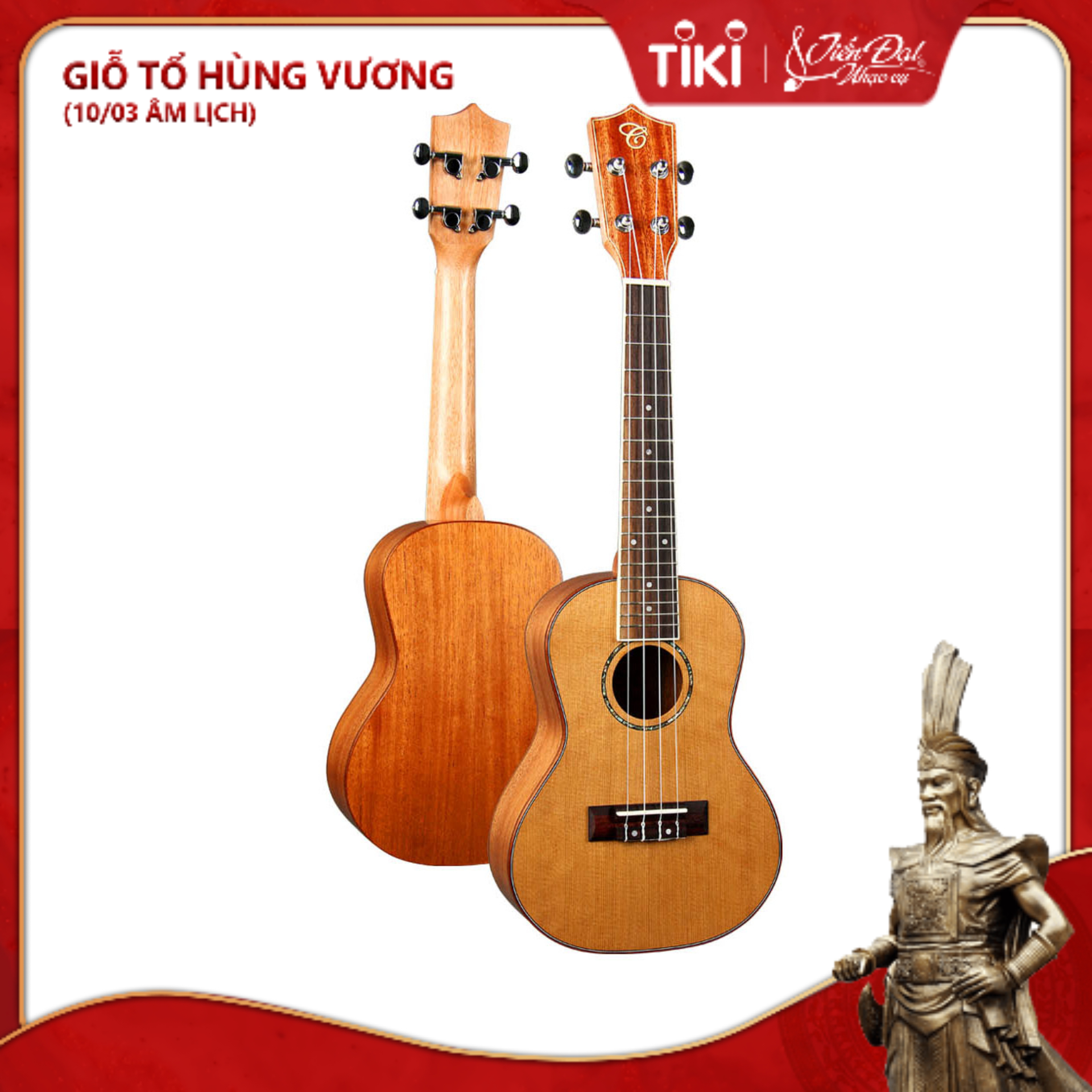 Đàn Ukulele Concert Chard U-24E, Mặt Đàn Gỗ Tuyết Tùng - Hàng chính hãng