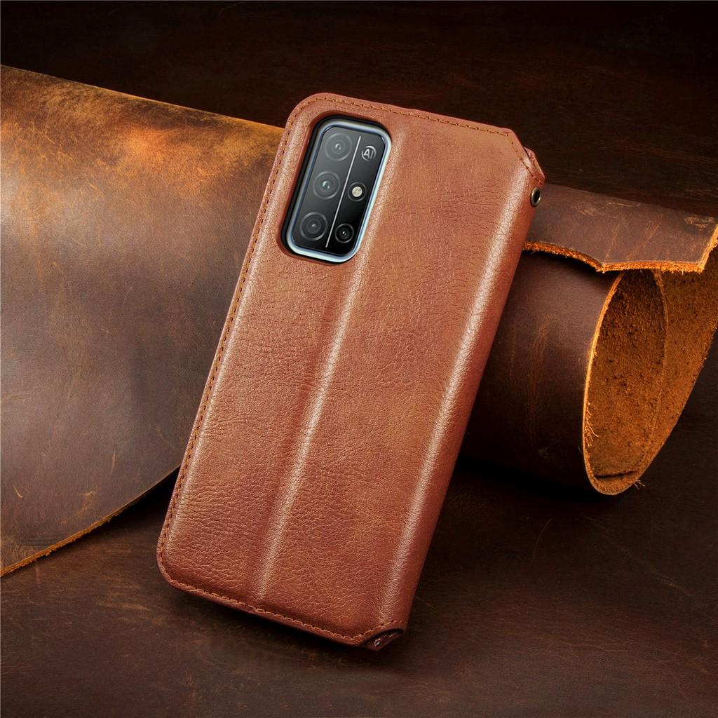 Bao da điện thoại nắp gập có ngăn đựng thẻ cho Oppo A53 A9 2020 A5 A8 A31 A92 A52 Realme C11 C12 C15 X50 X7 Pro