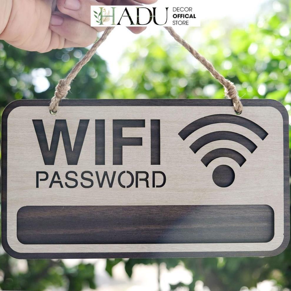 Bảng gỗ trang trí wifi password treo tường - Mẫu TW01 - HaduDecor