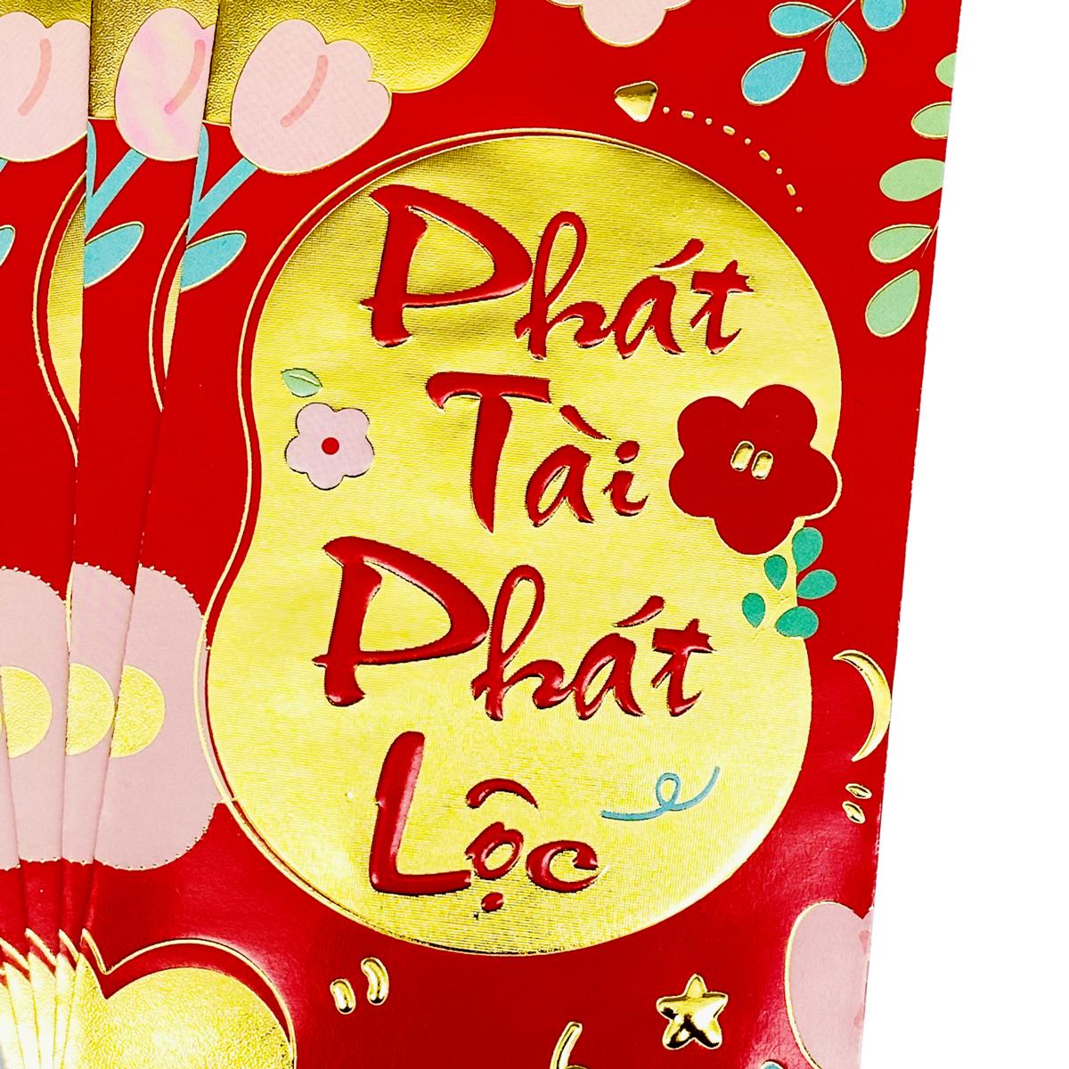 Bộ 6 Bao Lì Xì Tết Bính Ngọ 2026 - H5-8-1 - Phát Tài Phát Lộc