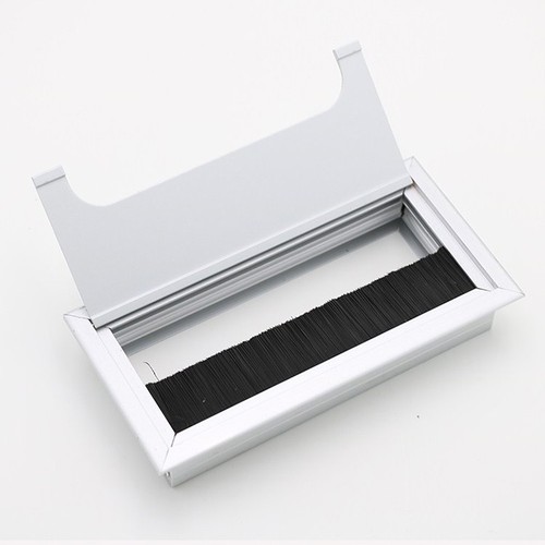 Nắp Luồn Dây Điện Nhôm Chữ Nhật 80*160mm - Nắp Luồn Dây Điện Lắp Âm Bàn Dùng Cho Bàn Làm Việc Văn Phòng