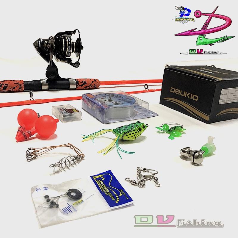 Bộ cần câu lure máy đứng, câu lăng xê,