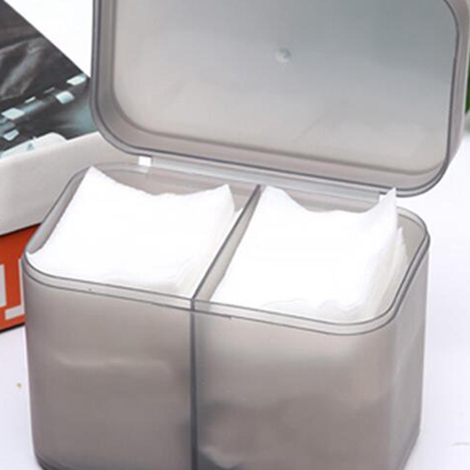2x Cotton Swab Container Organizer Holder Makeup Pads Storage Box Case