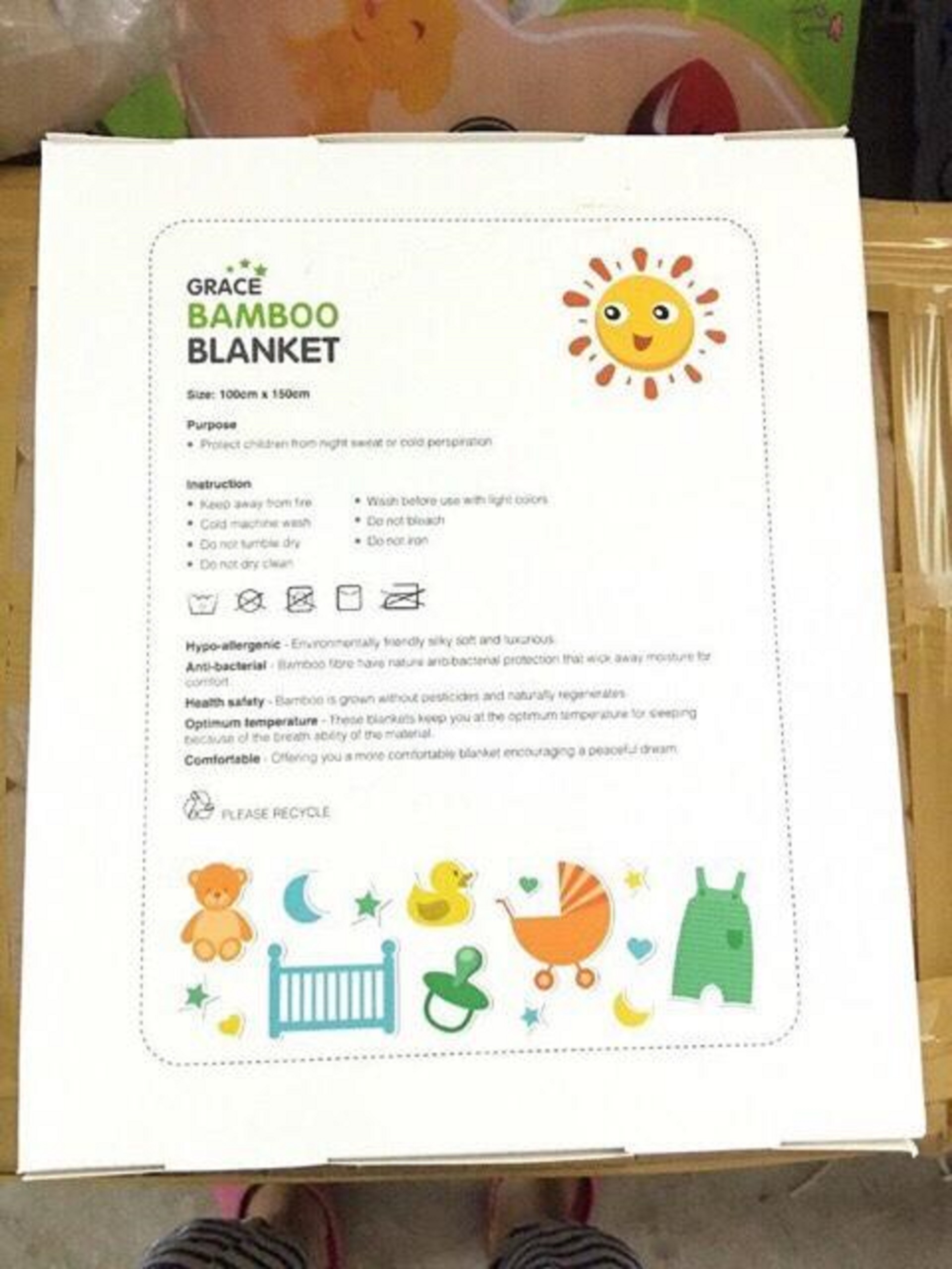 Chăn lưới sợi tre kháng khuẩn Bamboo Blanket - Tặng móc khóa Houston