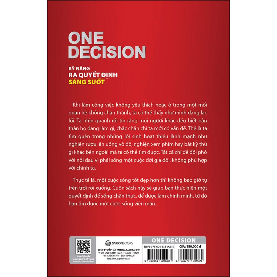 One Decision - Kỹ Năng Ra Quyết Định Sáng Suốt_SGB