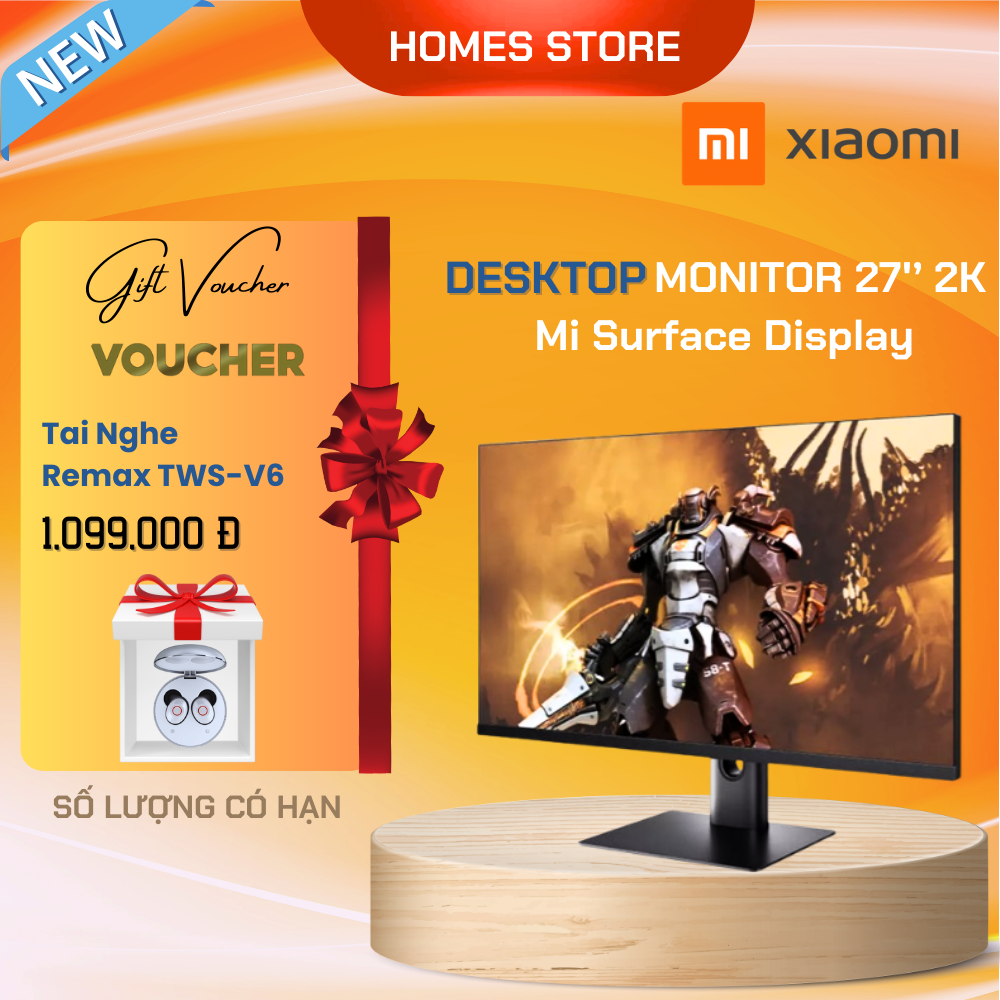 Màn Hình Máy Tính Xiaomi Mi Surface Display 27inch Phân Giải 2K/165Hz Cực Nét - QHD - Chơi Game, Làm Việc Không Mỏi Mắt - Hàng Nhập Khẩu