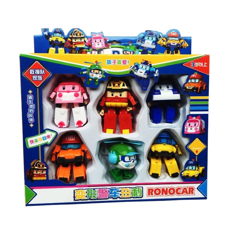 Bộ 6 xe biến hình Robocar Poli phim hoạt hình Poli và những người bạn