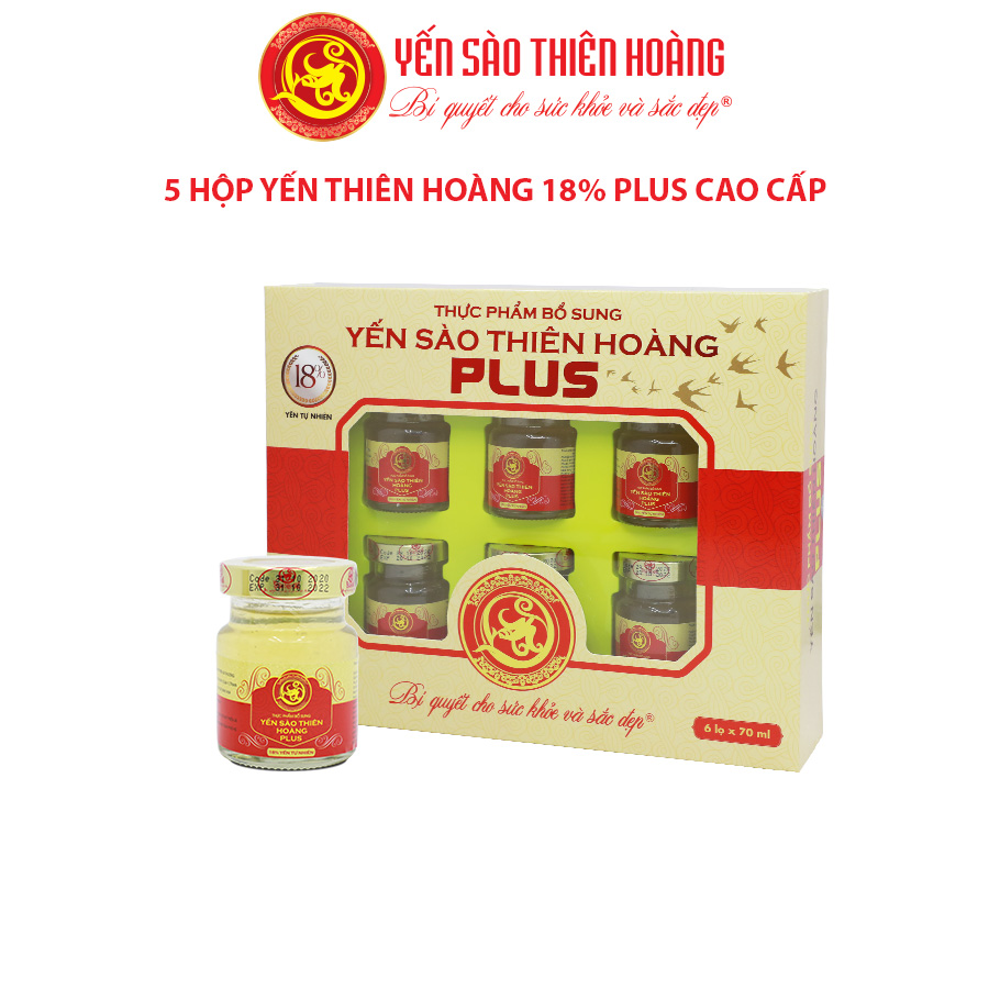 5 hộp yến sào Thiên Hoàng 18% ( 6 lọ/hộp )