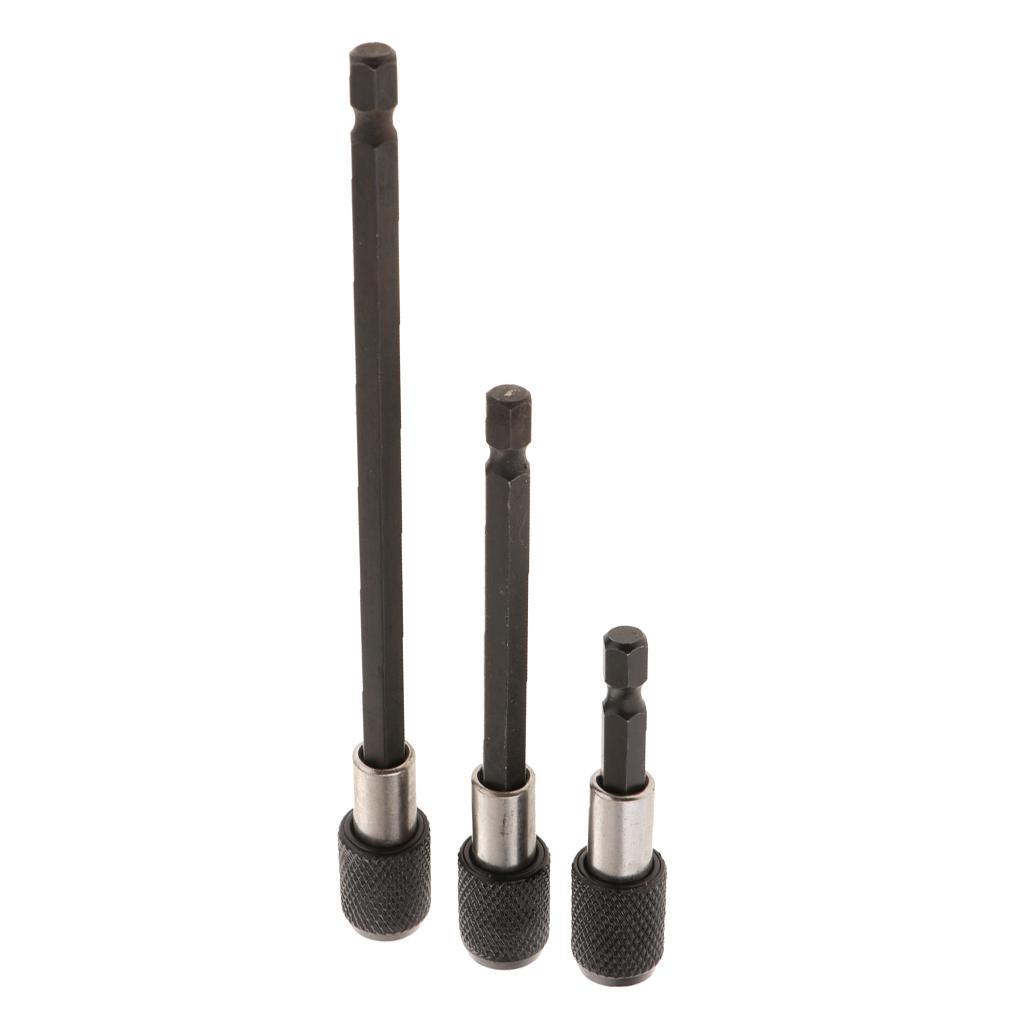 3Pcs 1/4 Screwdriver Extension Quick Release Hex Shank Holder Drill Bits