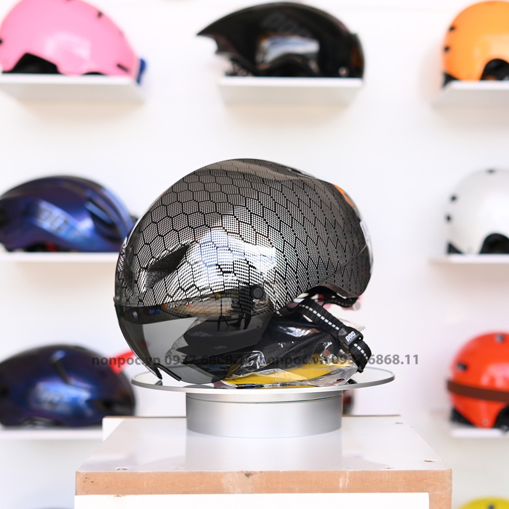 Nón POC Falcon Có Kính Carbon Xám
