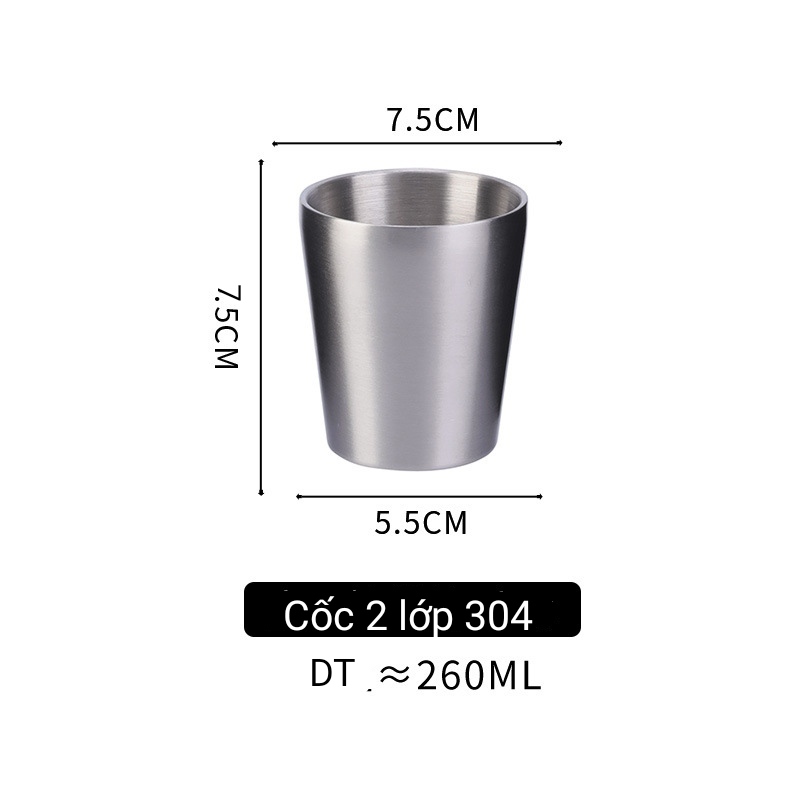 Ly Cốc Cách Nhiệt Ly Cách Nhiệt 2 Lớp Inox Uống Coffee / Giữ Được Nhiệt / 500ml Và 260ml