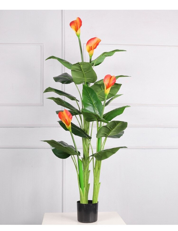 Cây hoa rum giả - Size 150cm - loại 3 thân - Cây giả, hoa lụa Decor trang trí nhà cửa