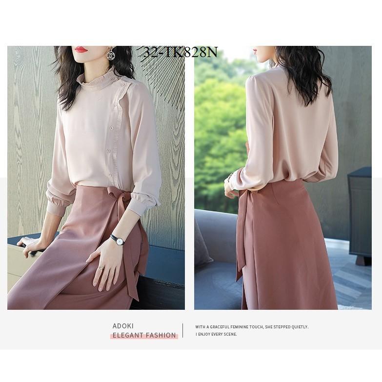 Tk724-SƠ MI NỮ THIẾT KẾ TAY DÀI s-6xl