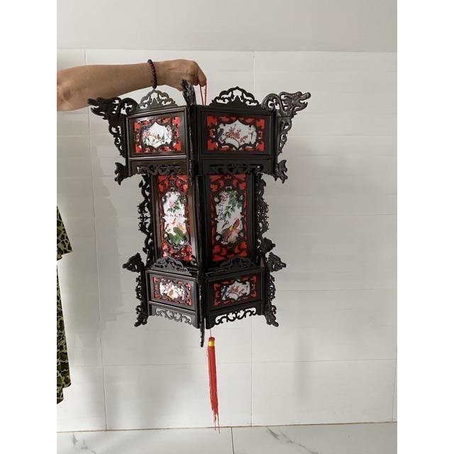 ĐÈN LỒNG NHỰA GIẢ GỖ SIZE 65 ĐÈN TRANG TRÍ
