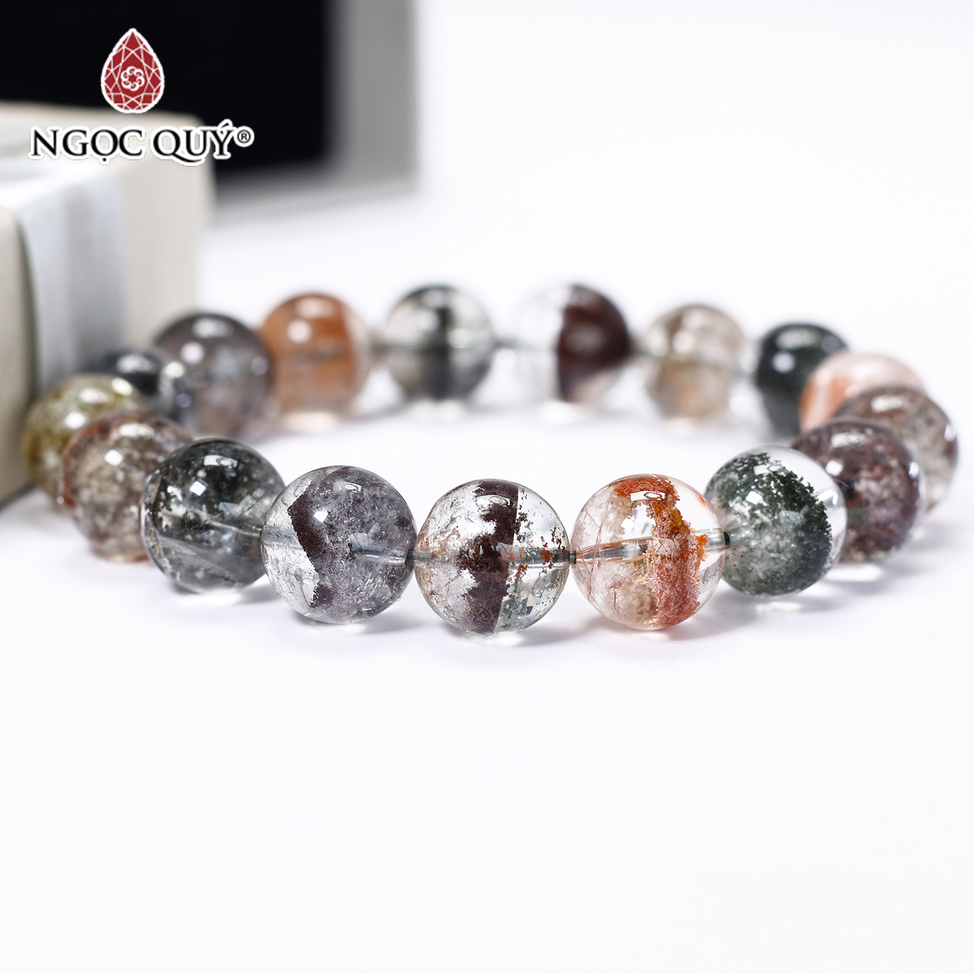 Vòng tay đá ưu linh đa sắc size hạt 13mm - Ngọc Quý Gemstones