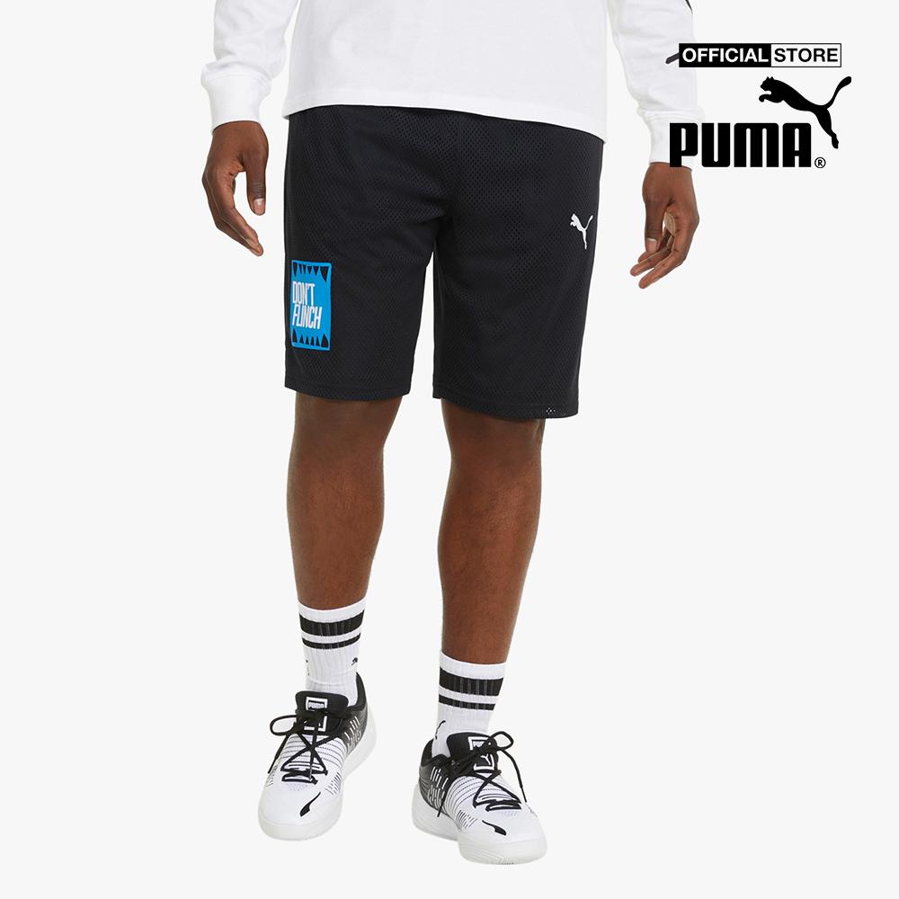 PUMA - Quần shorts thể thao nam Mesh Basketball Practice 532198