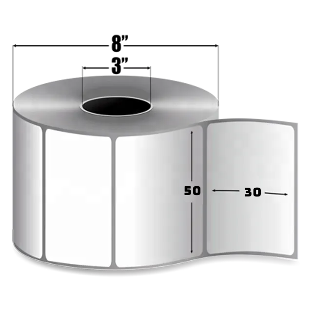 Cuộn 900 tem trà sữa 50x30 - Tem nhiệt in tem nhãn, in mã vạch, in tem phụ 50x30mm - 5x3cm