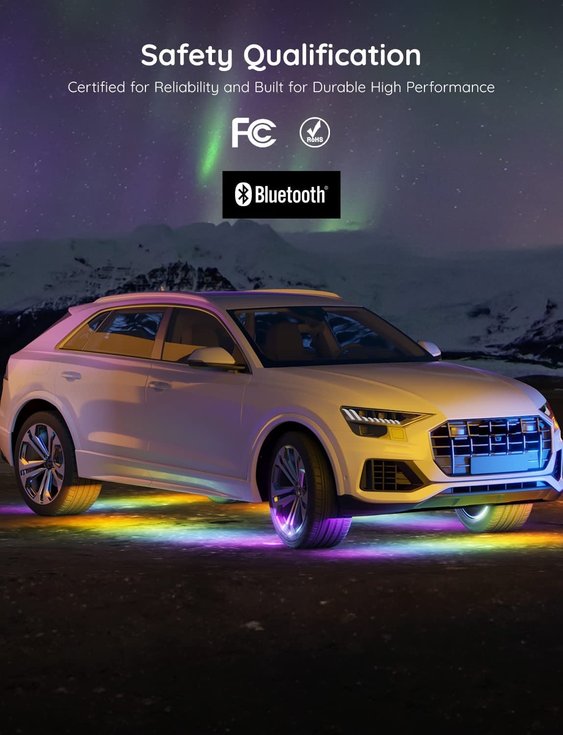 Đèn LED gầm xe ô tô Govee RGBIC Exterior Car Underglow Lights H6184 | Kháng nước, bền bỉ, cảm biến nhạc, tùy chỉnh màu sắc | Hàng chính hãng