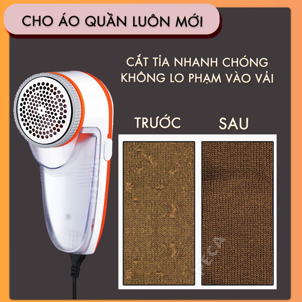 Máy cắt lông xù vải Kemei Km-241 chuyên dụng cắt lông xù quần áo, ga nệm nhanh chống sử dụng dây sạc tiện lợi - Hàng chính hãng